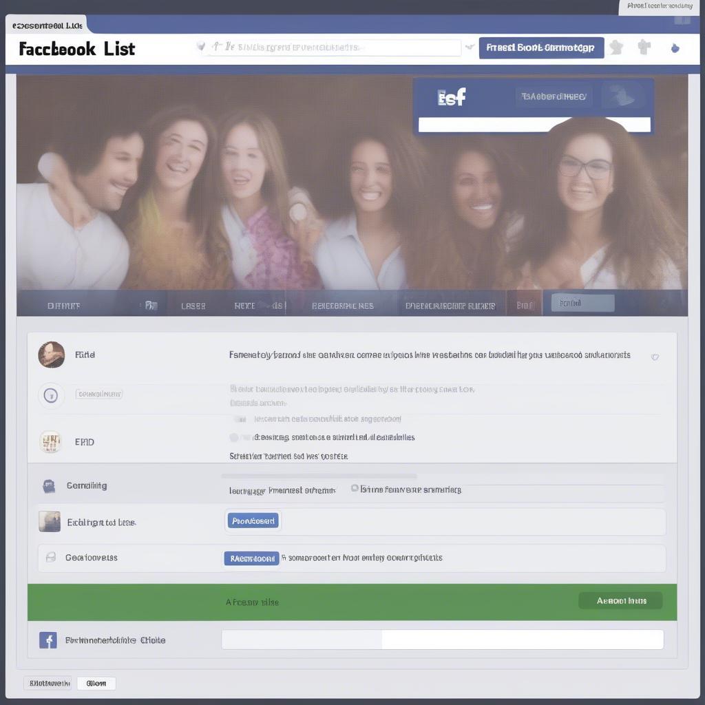 Cài đặt Danh sách Bạn bè Facebook
