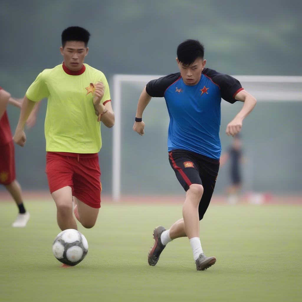 Cầu thủ U23 Việt Nam tập luyện