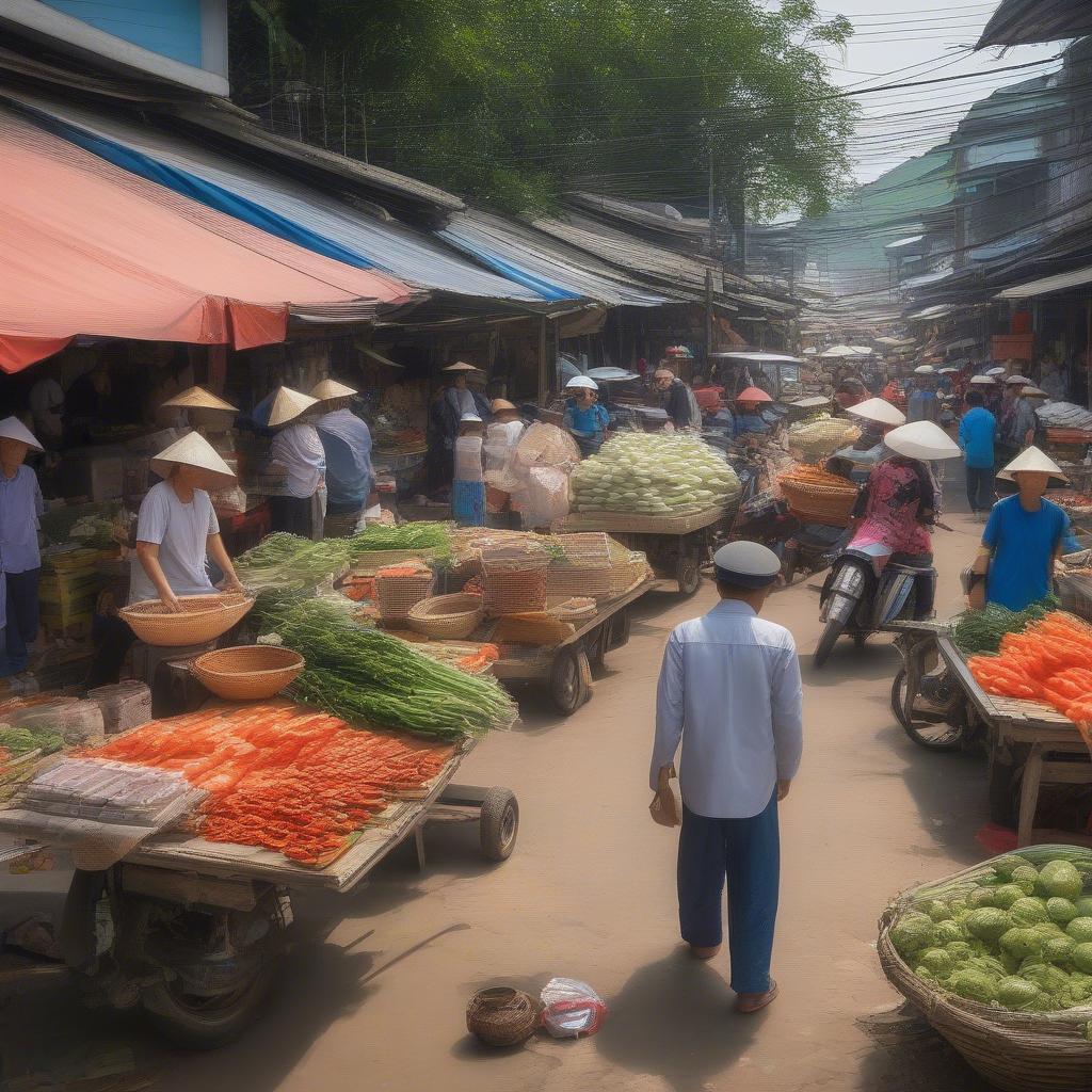Chợ Cần Đước Long An nhộn nhịp