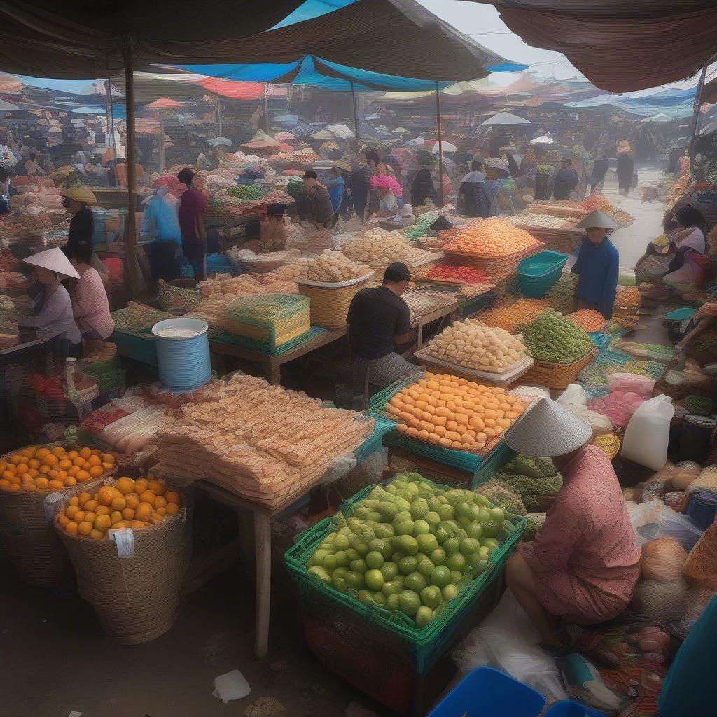 Chợ Tăng Nhơn Phú A với hàng hóa đa dạng