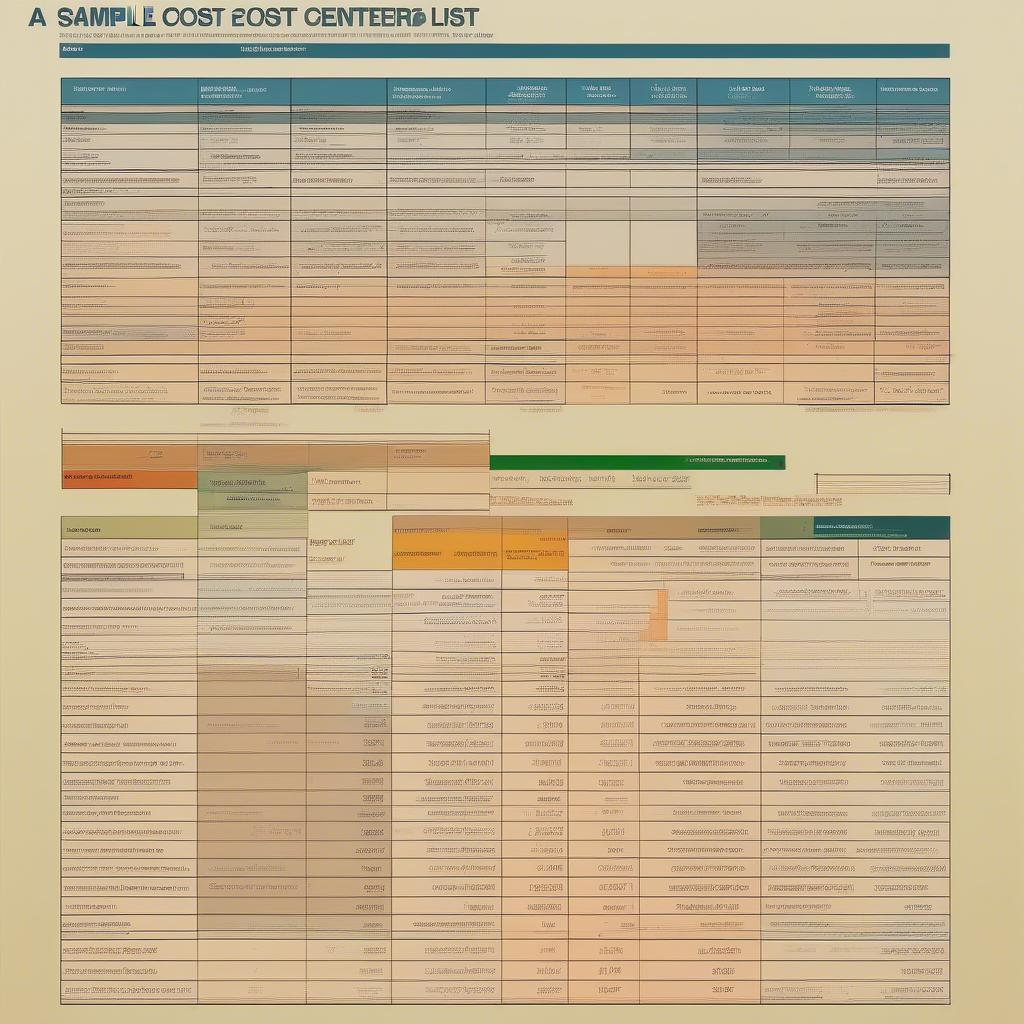 Mẫu Danh Sách Cost Center