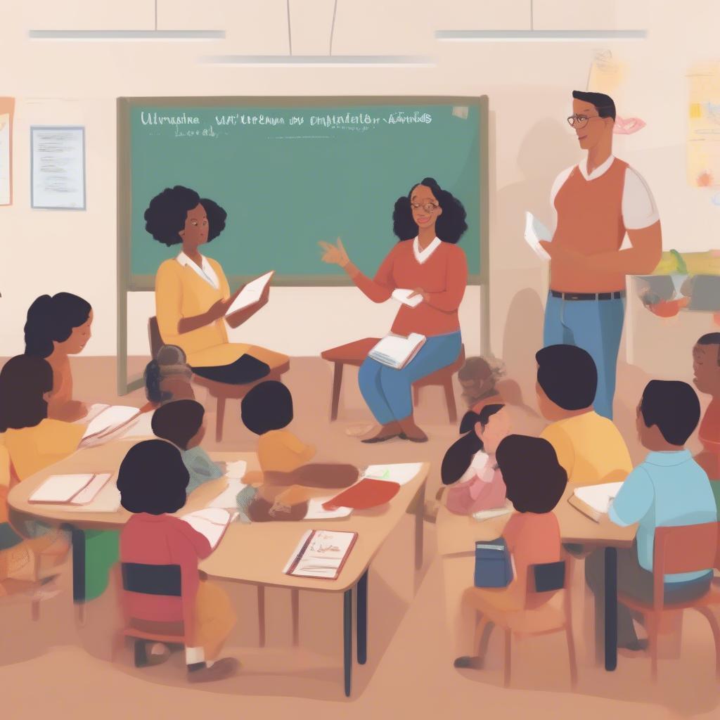 Meeting between parents and the principal of a kindergarten