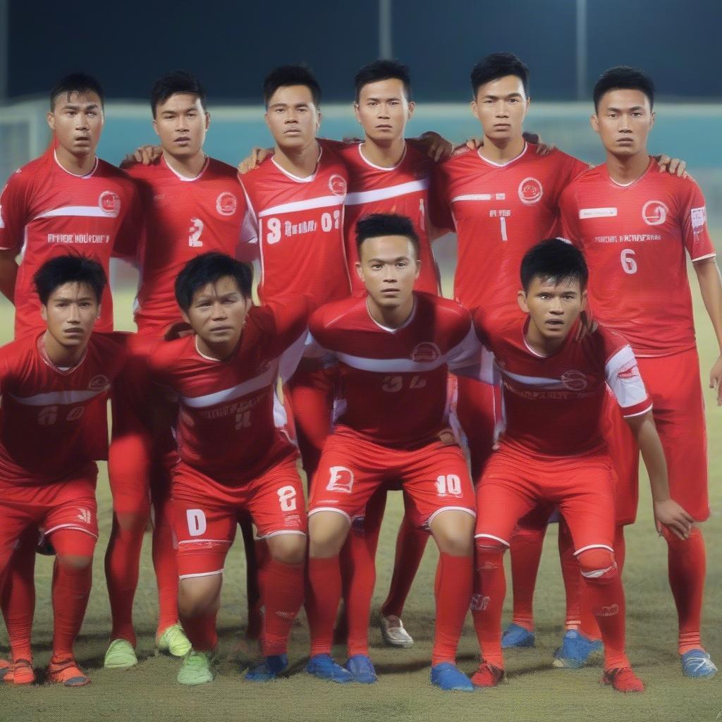 Đội hình Hải Phòng Nam năm 2016 ra sân trong một trận đấu quan trọng.