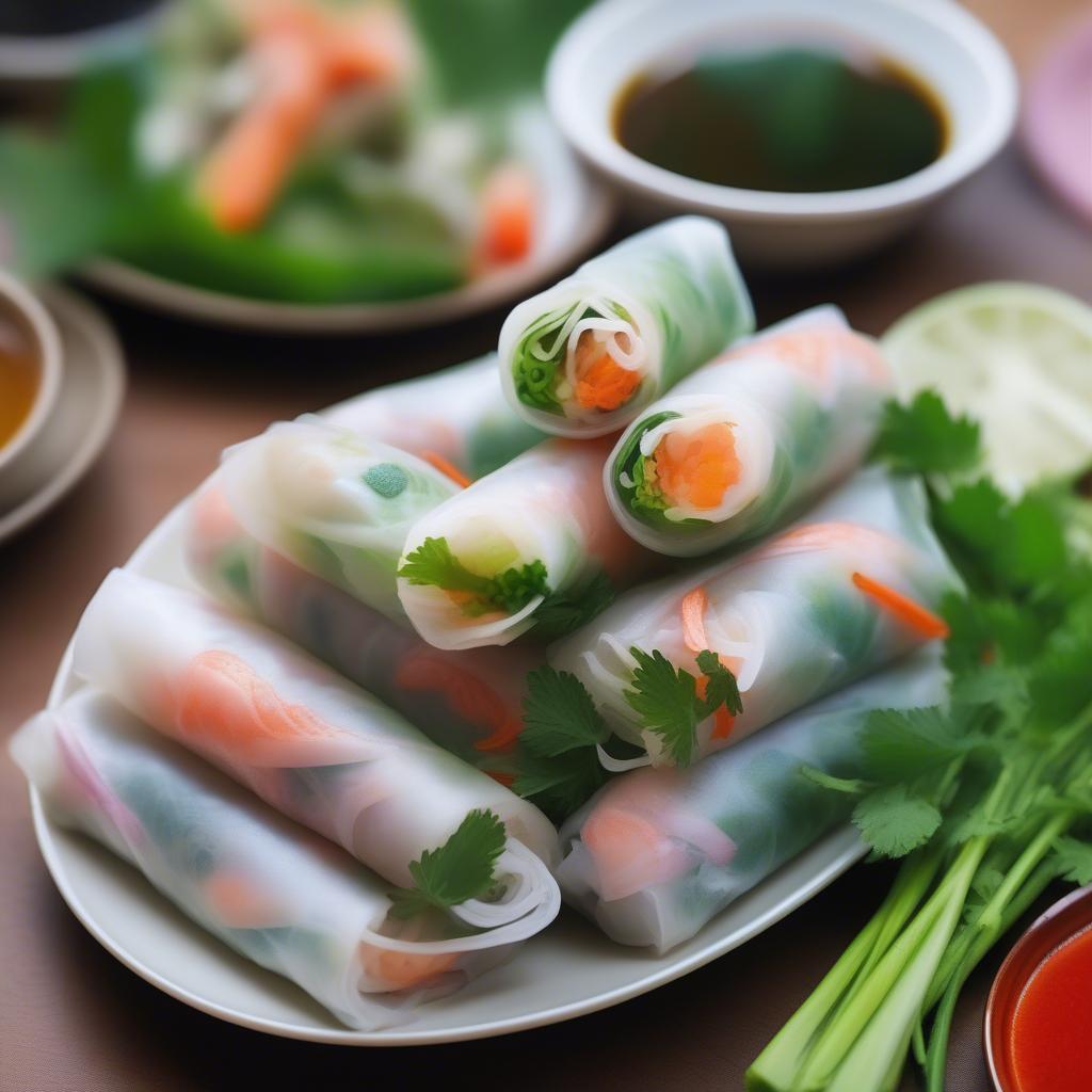 Gỏi cuốn tôm thịt tươi mát cho ngày hè