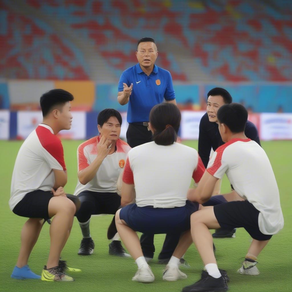 HLV Nguyễn Hữu Thắng cùng U22 Việt Nam tại SEA Games 29