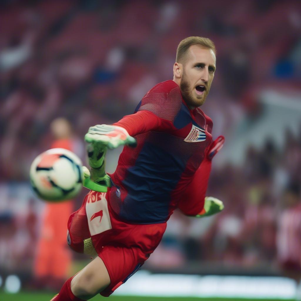 Thủ môn Jan Oblak trong màu áo Atletico Madrid