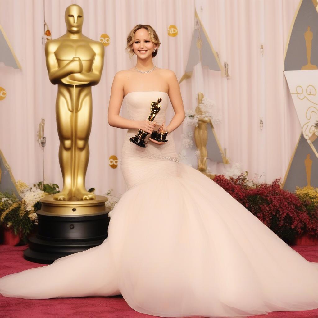 Jennifer Lawrence tại lễ trao giải Oscar 2013