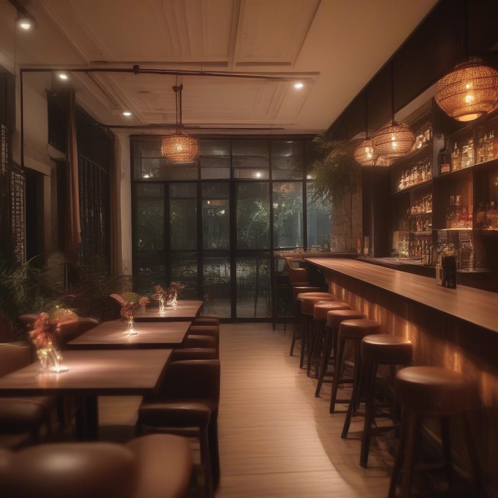 Không gian ấm cúng tại quán bar Hà Nội