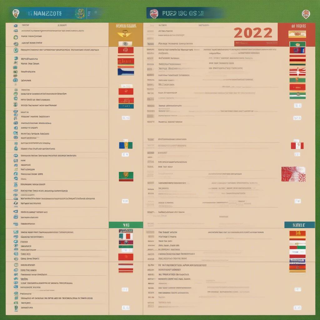 Lịch thi đấu vòng bảng World Cup 2022