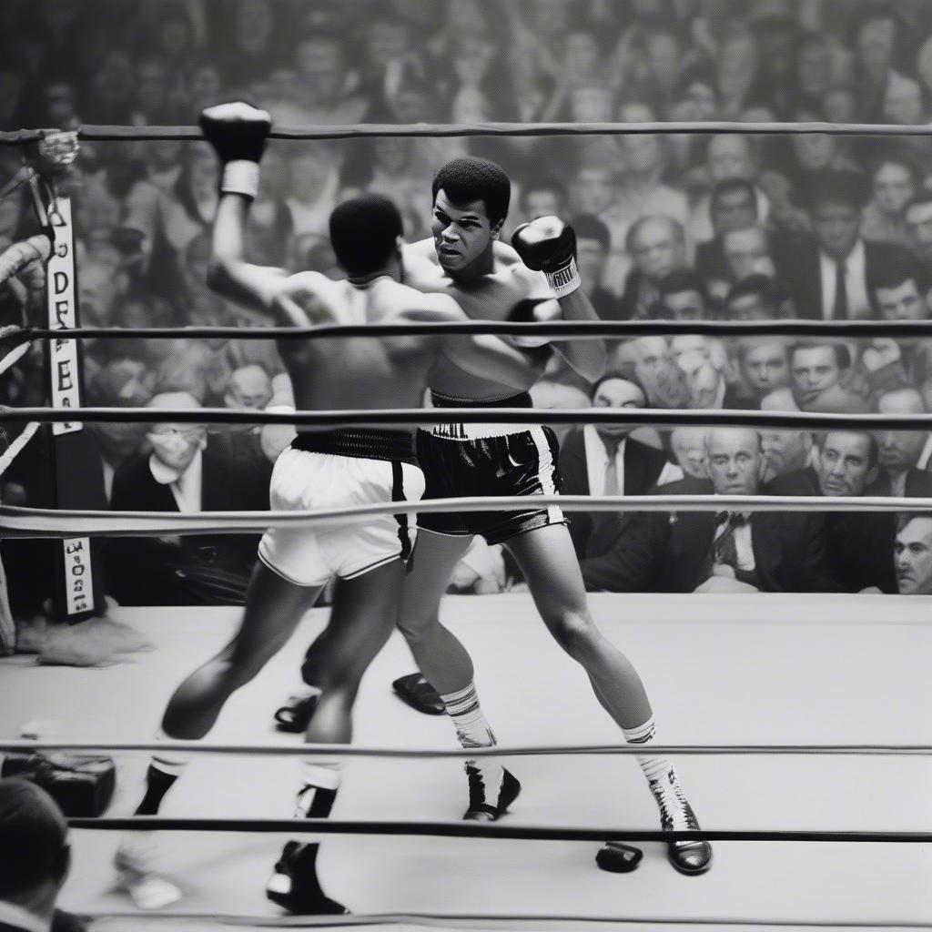 Muhammad Ali tung cú đấm knock-out đối thủ