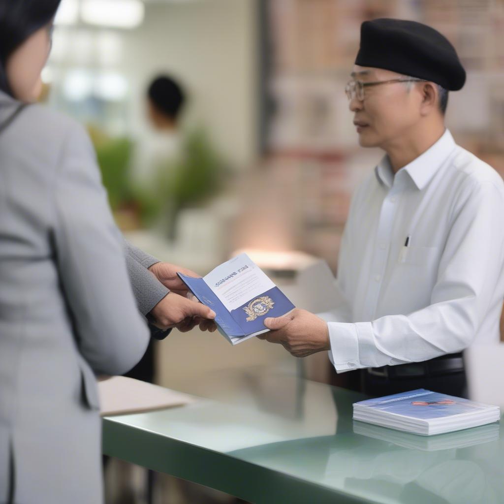 Người lao động nhận sổ BHXH