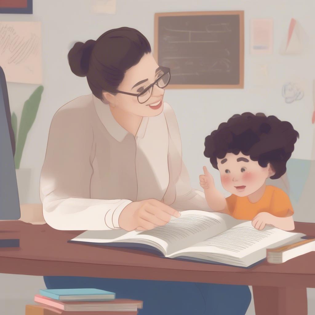 Phụ huynh hướng dẫn con học tiếng Anh