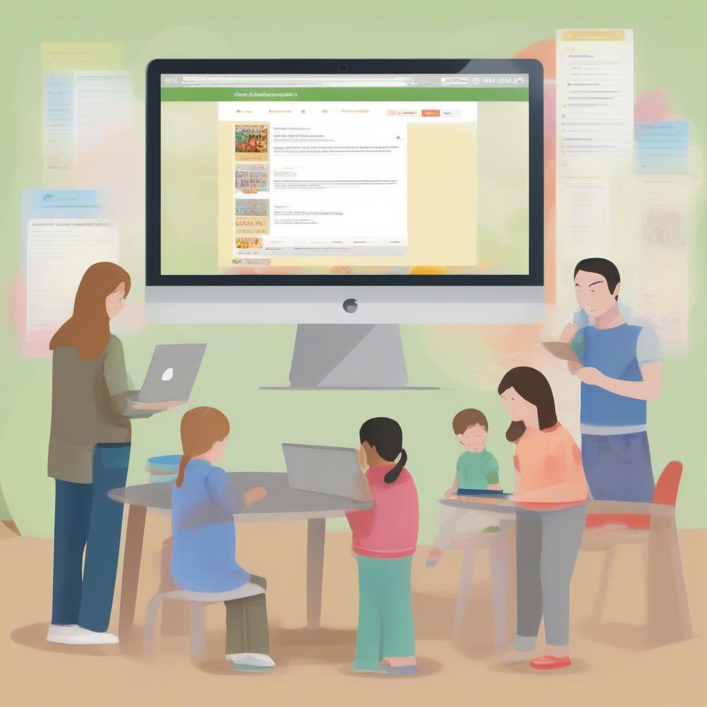 Parents searching for kindergarten information online