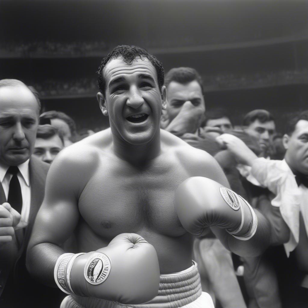 Rocky Marciano ăn mừng chiến thắng