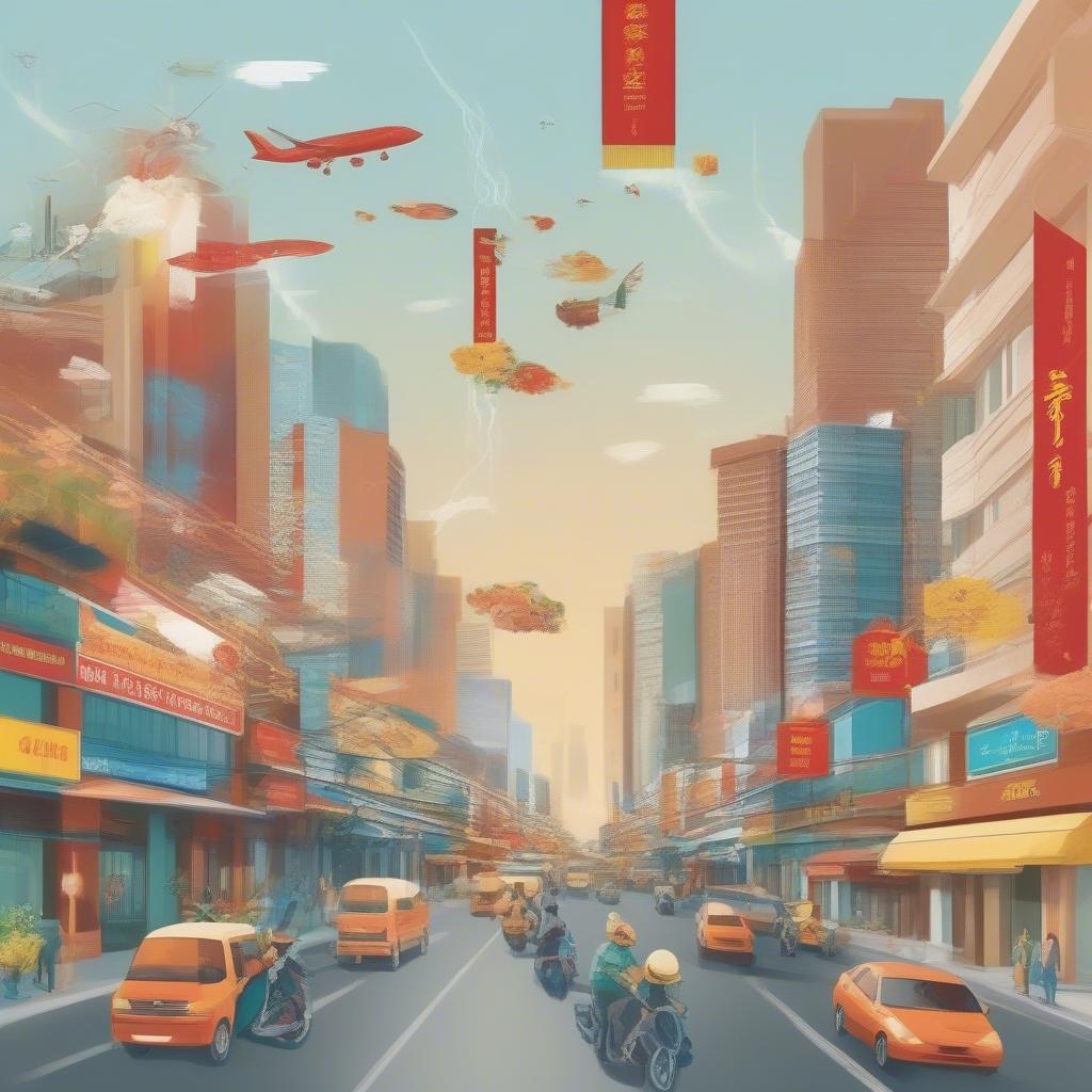 Tương Lai Giải Thưởng Sao Vàng Đất Việt - Hình ảnh đồ họa thể hiện sự phát triển và vươn lên của các doanh nghiệp Việt Nam trong tương lai, hướng tới sự thịnh vượng và bền vững.