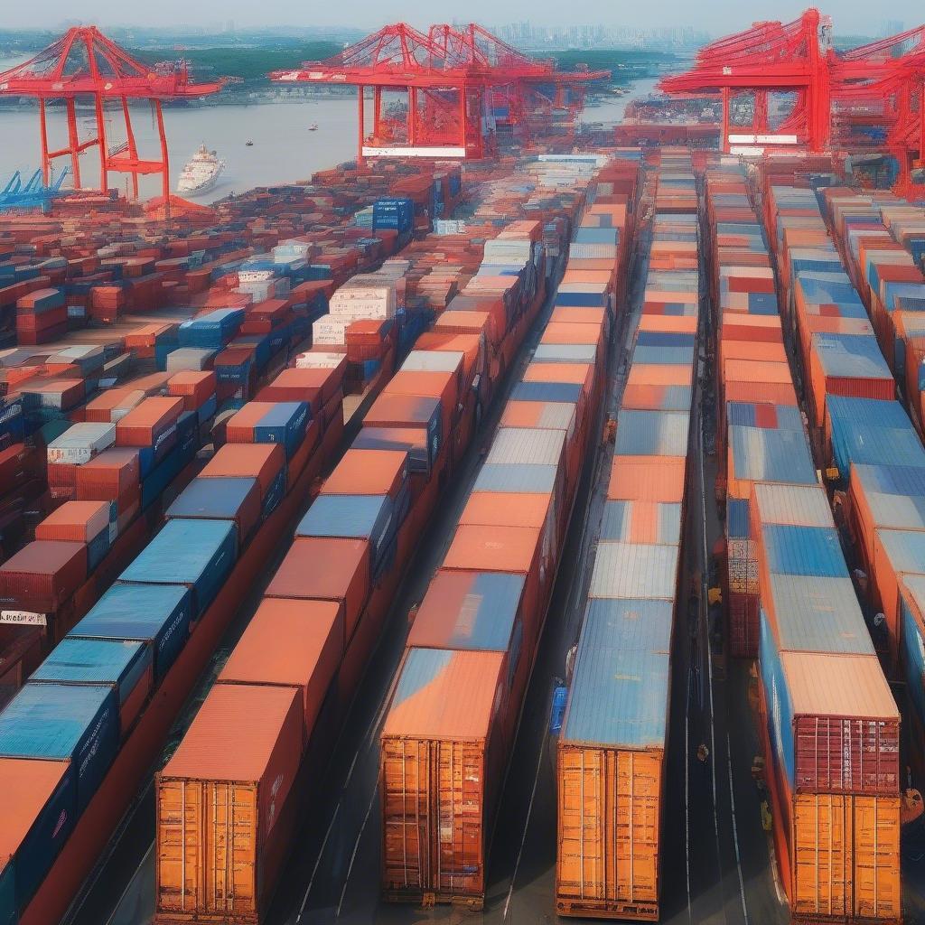 Vận tải biển tại TPHCM sôi động với nhiều tàu container.